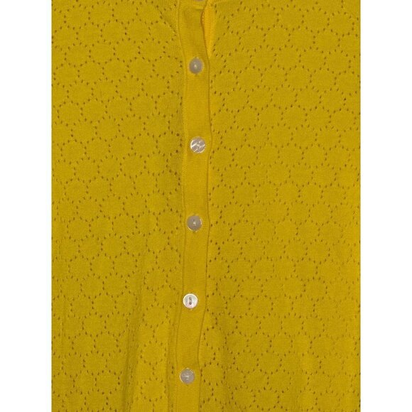 Talbots yellow cardigan size p twee - Picture 3 of 9